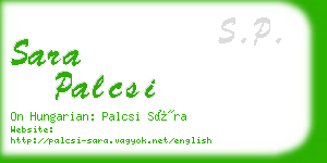 sara palcsi business card
